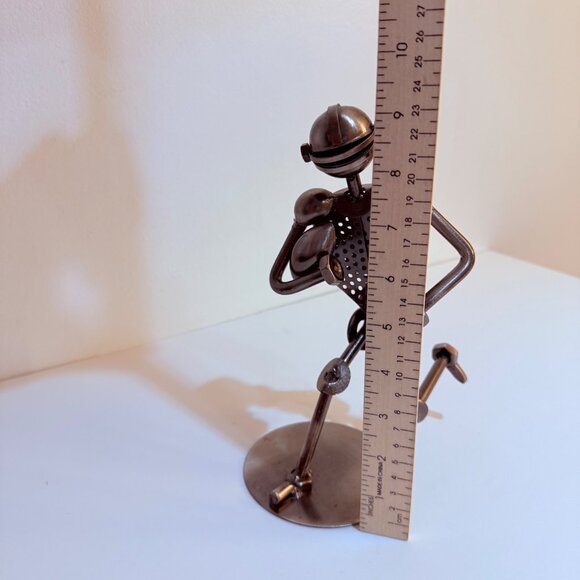 Football Industrial Art Sculpture Nuts and Bolts Metal Sports Recycled Decor 9" - Picture 9 of 14